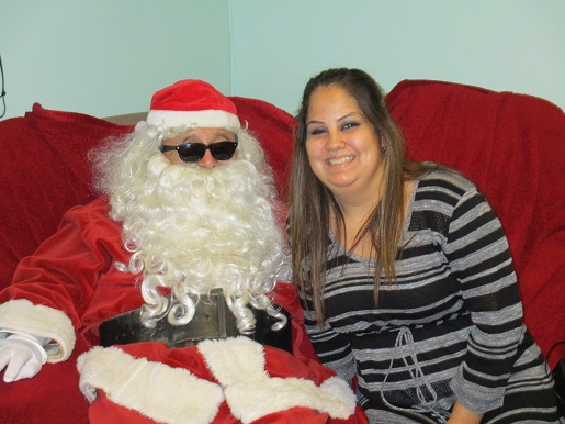 Blind Santa and Priscilla